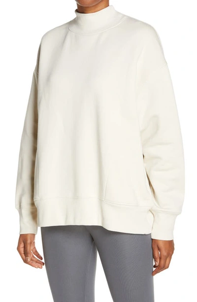 Alo Yoga Refresh Mock Neck Sweatshirt In Bone