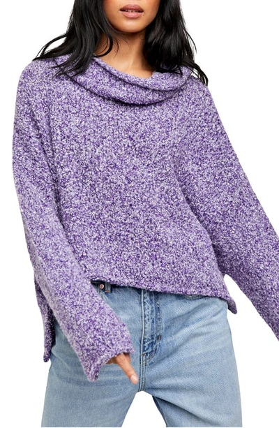Free People Bff Cowl Neck Sweater In Grape Hyancith