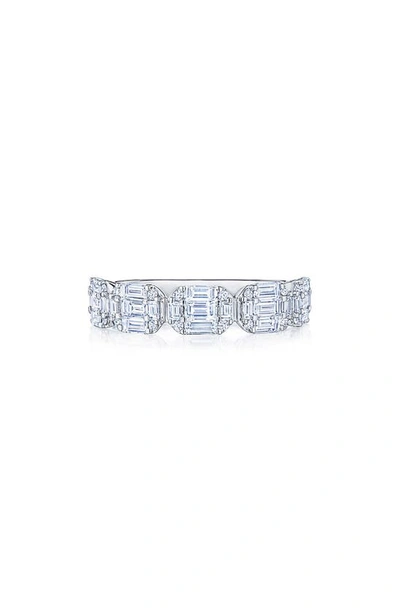 Kwiat Sunburst Partway Diamond Baguette Band Ring In White Gold/ Diamond