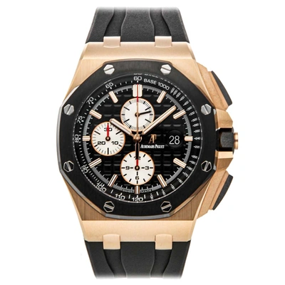 Pre-owned Audemars Piguet Black 18k Rose Gold Royal Oak Offshore Chronograph 26400ro. Oo. A002ca.01 Men's Wristwatch 44 Mm