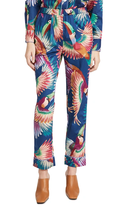 Farm Rio Colorful Toucans Pajama Style Crop Pants In Multi