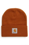 Carhartt Short Watch Hat In Brandy