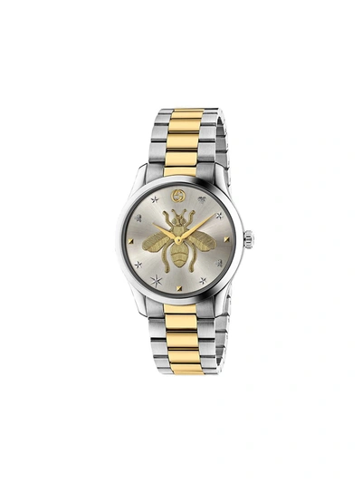 Gucci G-timeless 38mm Watch In Two-tone