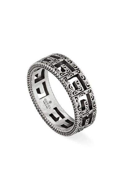 Gucci Square-g Band Ring In Silver