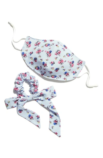Free People Adult Face Mask & Scrunchie Bow Set In Sky