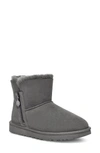 Ugg Mini Bailey Zipper Boot In Grey Suede