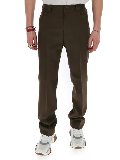 Maison Margiela Mid Rise Trousers In Brown