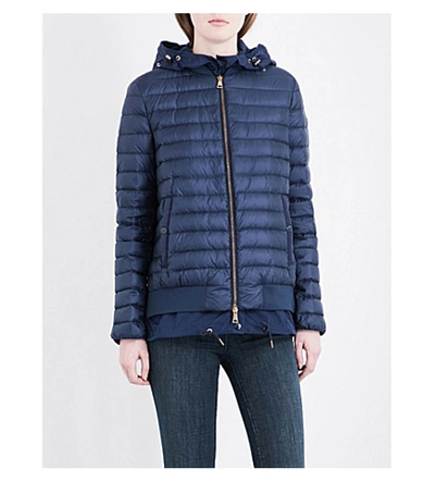 Moncler Honore Double-layer Quilted Shell Jacket In Blue | ModeSens
