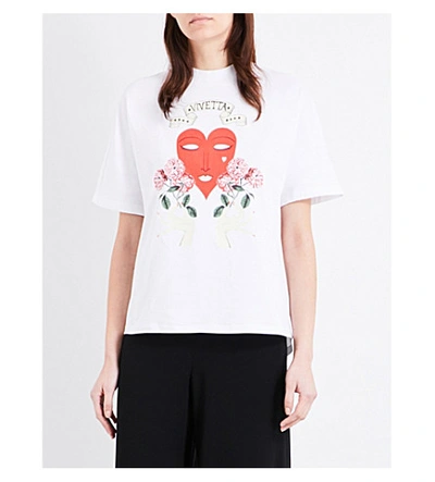 Vivetta Talpa Print Jersey T-shirt In White | ModeSens