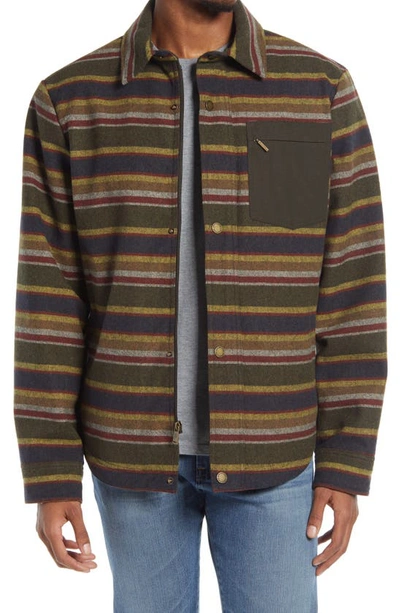 Pendleton Conway Stripe Waterproof Wool Blend Shirt Jacket In Badlands