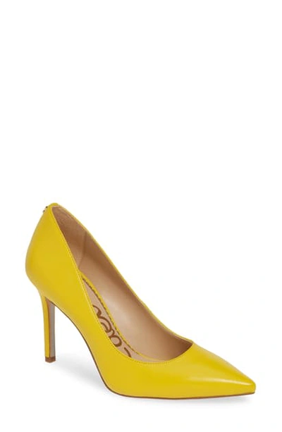 Sam Edelman Hazel Pointed Toe Pump In Lemon Zest