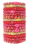 L Erickson Grab & Go Set Of 15 Ponytail Holders In Lipstick