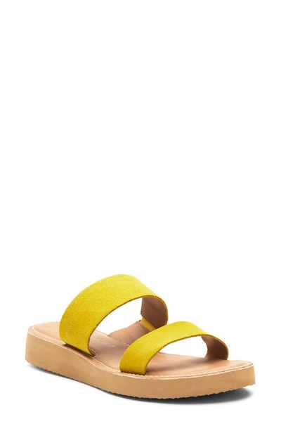 Matisse Tees Slide Sandal In Yellow Suede