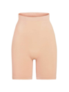 Skims Seamless Sculpt Sculpting Mid Thigh Shorts In Ochre