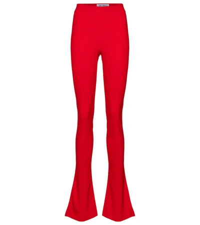 Attico High-rise Skinny Jersey Pants In Red