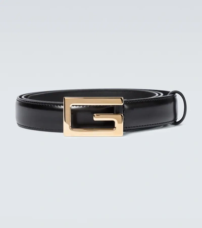 Gucci Reversible Belt With Square G Buckle In Black
