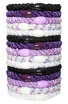 L Erickson Grab & Go Set Of 15 Ponytail Holders In Ultra Violet