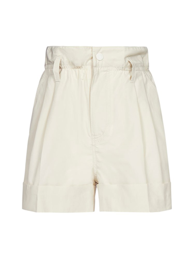 Moncler Beige High-waisted Shorts In White