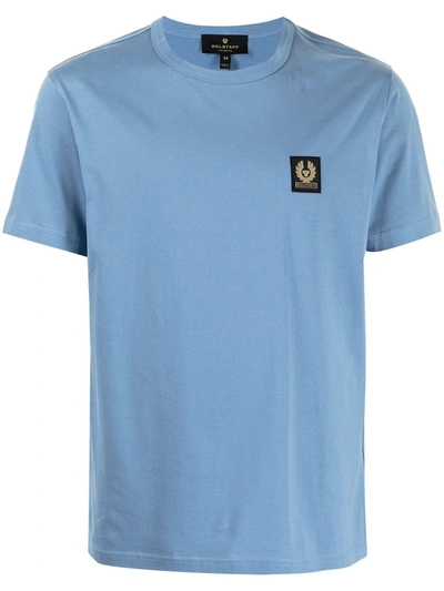 Belstaff Logo-patch Cotton-jersey T-shirt In Airforce Blue
