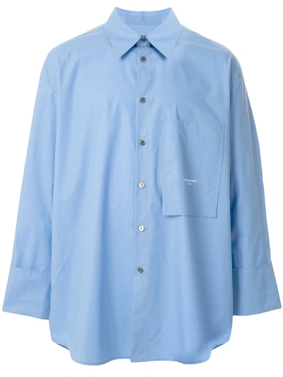 Wooyoungmi Loose-fit One-pocket Shirt In Blue