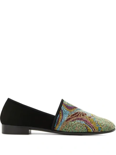 Giuseppe Zanotti Mosaic Print Loafers In Black