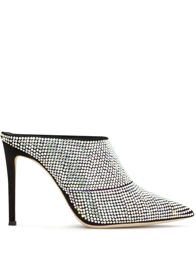 Giuseppe Zanotti Rhinestone-embellished Stiletto Mules In Black