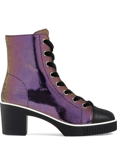 Giuseppe Zanotti Nidir Shimmering Lace-up Boots In Purple