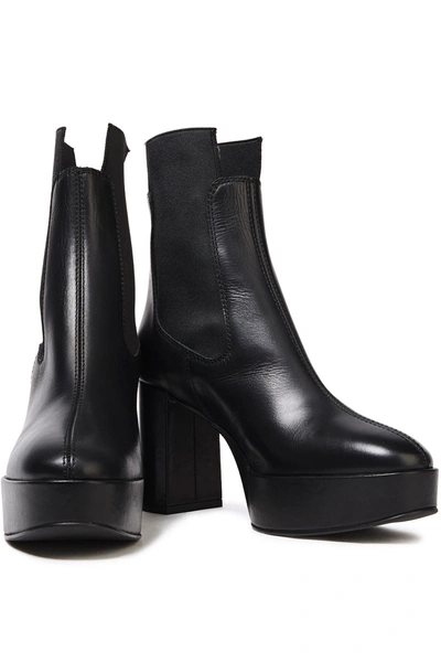 Acne Studios Leather Platform Ankle Boots In Black