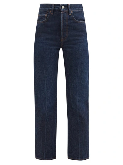 Acne Studios Mece High-rise Cropped Straight-leg Jeans In Dark Blue