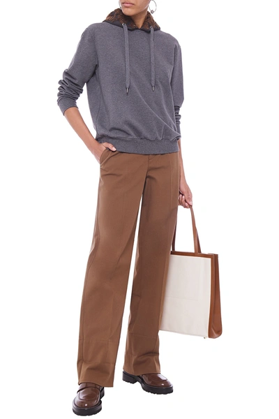 Brunello Cucinelli Cotton-blend Twill Straight-leg Pants In Brown