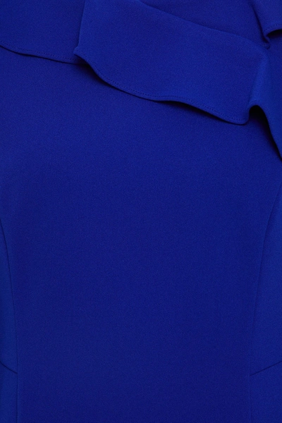 Dkny Ruffled Stretch-crepe Mini Dress In Bright Blue