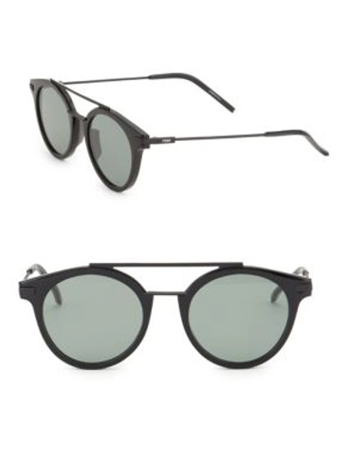 Fendi 49mm Round Sunglasses In Black0807