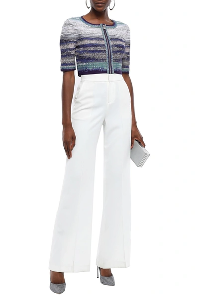 Herve Leger Courtney Bandage Bolero In Dark Purple