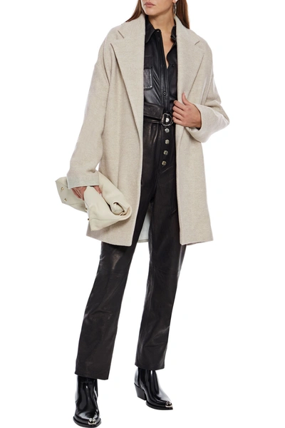 Iro Mineri Wool-felt Coat In Light Gray