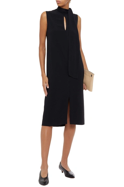 Joseph Noon Crepe Midi Dress In Black