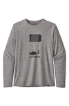 Patagonia Capilene Cool Daily Long Sleeve T-shirt In Live Simply Happy Grey