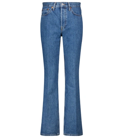 Re/done 70s High-rise Straight-leg Jeans In Mid Denim