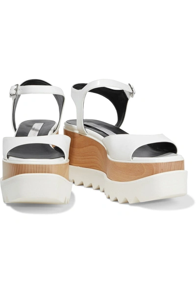 Stella Mccartney Elyse Faux Leather Platform Sandals In White