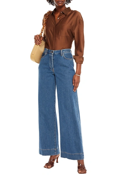 The Row Anat High-rise Wide-leg Jeans In Mid Denim