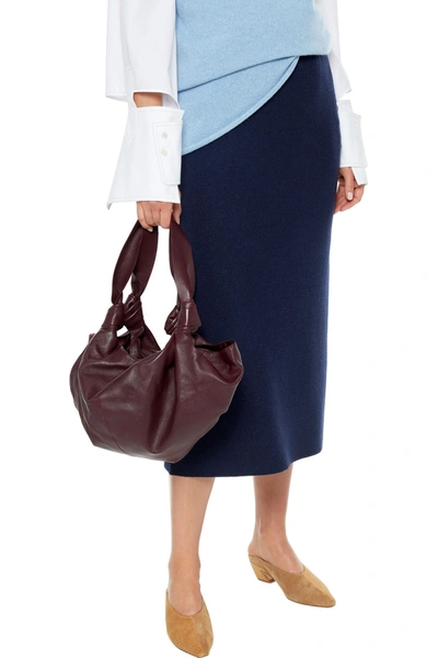 The Row Ascot Medium Knotted Leather Tote In Merlot | ModeSens 