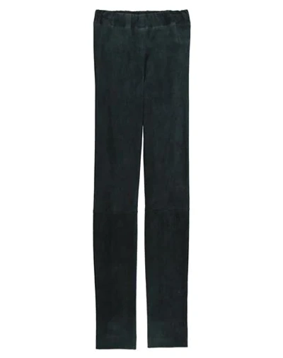 The Row Moto Stretch-leather Skinny Pants In Dark Green