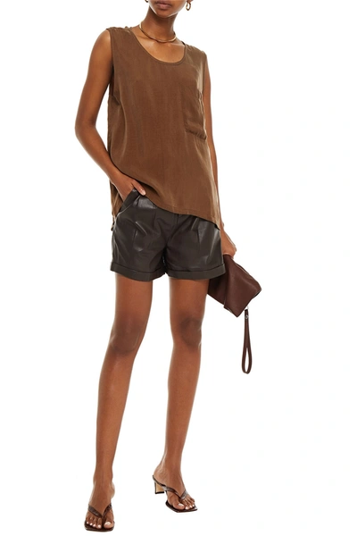 American Vintage Meadow Washed-cupro Tank In Brown