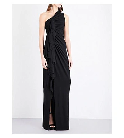 Givenchy Ruched Jersey Gown In Blk