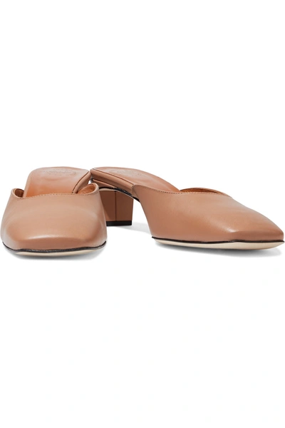 Atp Atelier Alloro Leather Mules In Sand