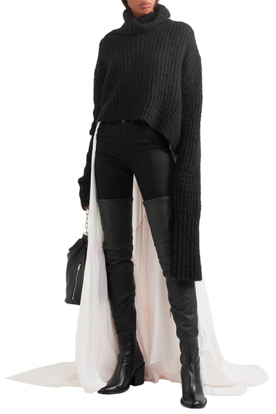 Ann Demeulemeester Stretch-leather Thigh Boots In Black