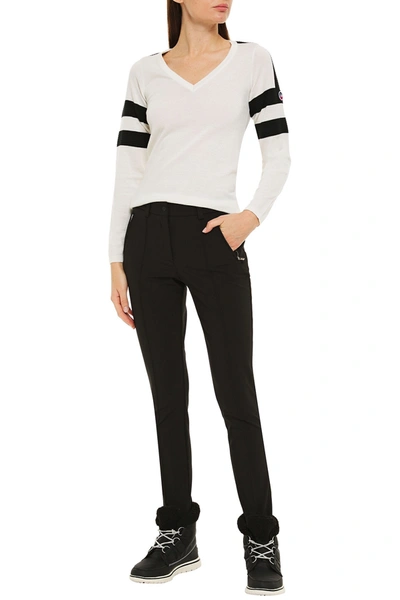 Fusalp Striped Merino Wool-blend Sweater In Ivory