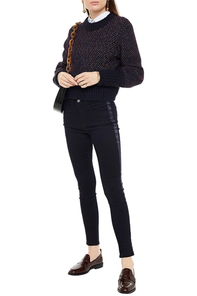 Veronica Beard Kate Tux Striped High-rise Skinny Jeans In Indigo