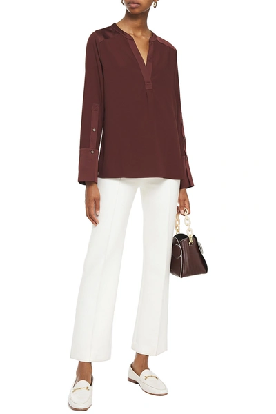 Charli Satin-crepe Blouse In Brown