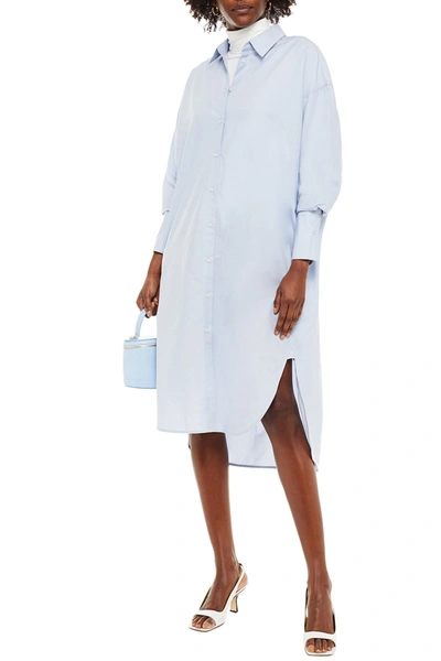 Lee Mathews Carter Oversized Cotton And Tencel-blend Poplin Shirt Dress In Light Blue