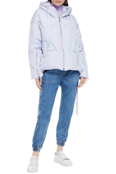 Khrisjoy Quilted Shell Hooded Down Jacket In Lilac